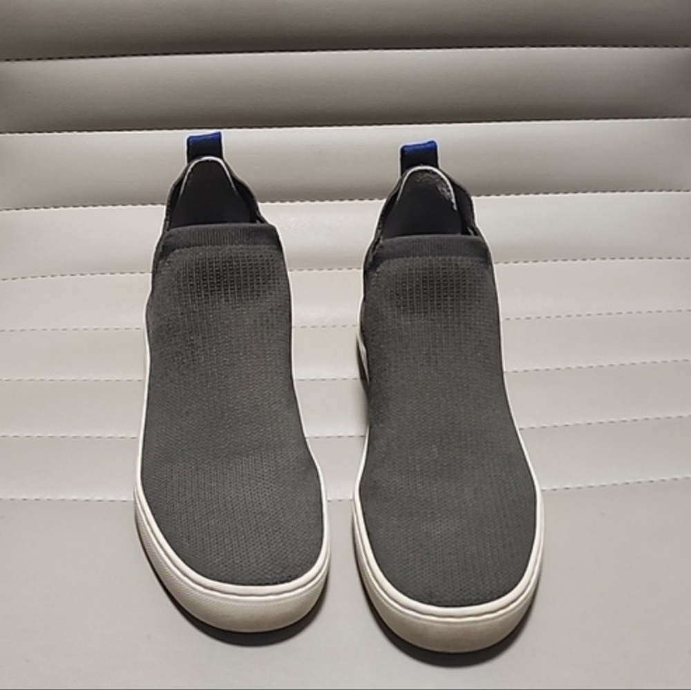 ROTHY'S Chelsea High Top Sneakers Boots 7.5 Moss Green Knit Booties Comfort - Picture 4 of 16